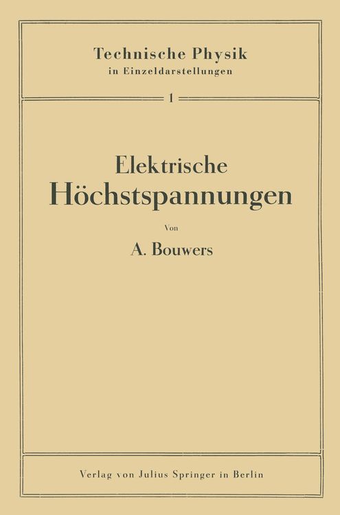 Produktbild: Elektrische H&ouml;chstspannungen