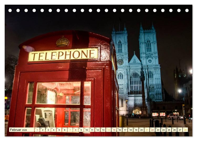 Produktbild: Die bekannteste Telefonzelle der Welt - Telephone Booth (Tischkalender 2026 DIN A5 quer), CALVENDO Monatskalender
