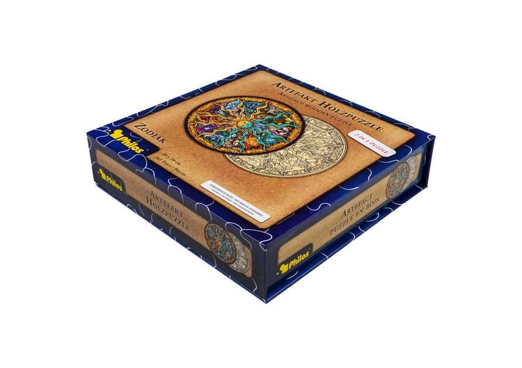 Produktbild: Artefakt Holzpuzzle 2 in 1 Zodiak, 161 Teile, in magnetischer Klappschachtel