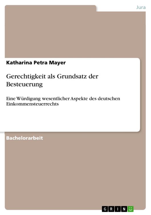 Produktbild: Gerechtigkeit als Grundsatz der Besteuerung