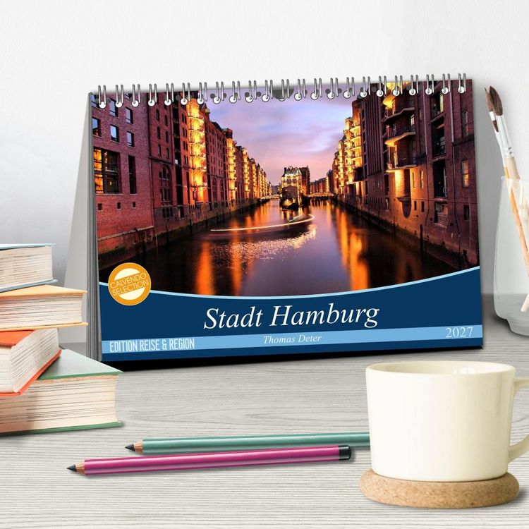 Produktbild: Stadt Hamburg (Tischkalender 2027 DIN A5 quer), CALVENDO Monatskalender