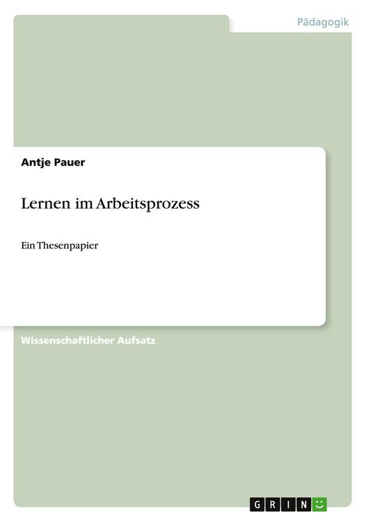 Produktbild: Lernen im Arbeitsprozess