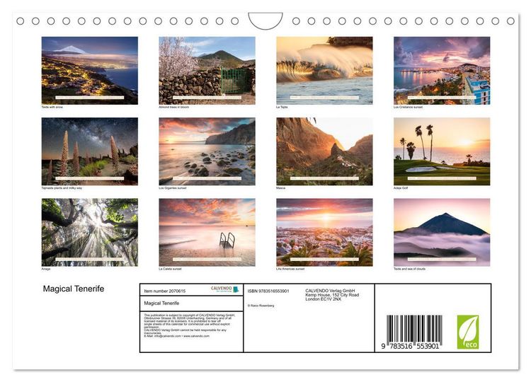 Produktbild: Magical Tenerife (Wall Calendar 2026 DIN A4 landscape), CALVENDO 12 Month Wall Calendar
