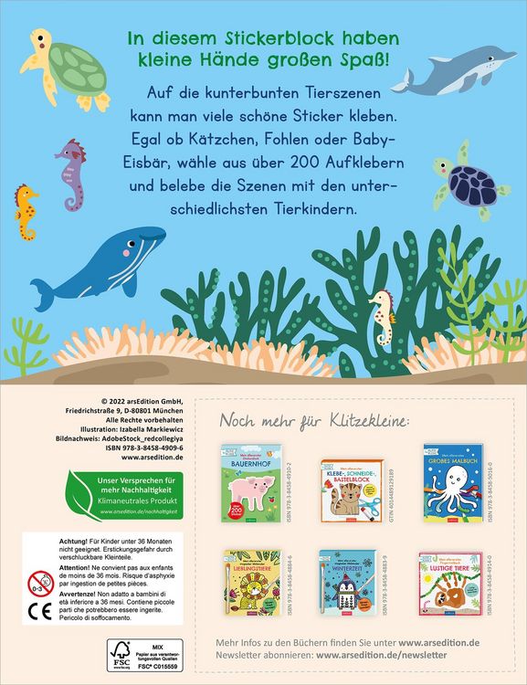Produktbild: Mein allererster Stickerblock &ndash; Tierkinder