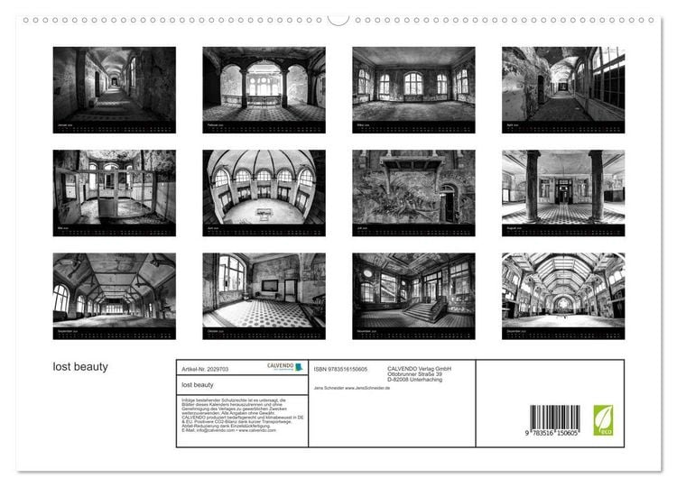 Produktbild: lost beauty (hochwertiger Premium Wandkalender 2026 DIN A2 quer), Kunstdruck in Hochglanz