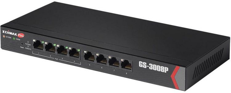 Produktbild: EDIMAX GS-3008P GS-3008P Netzwerk Switch 8 Port PoE-Funktion
