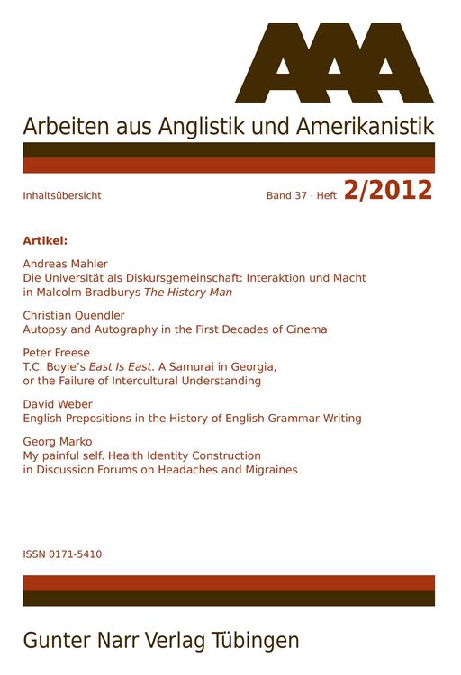 Produktbild: AAA - Arbeiten aus Anglistik und Amerikanistik 2012 Heft 2