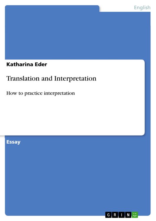 Produktbild: Translation and Interpretation