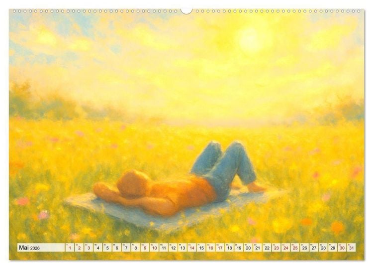 Produktbild: Ruhe finden - Der Anti-Stress-Kalender - Ein Jahr voller W&auml;rme und Achtsamkeit (Wandkalender 2026 DIN A2 quer), CALVENDO Monatskalender