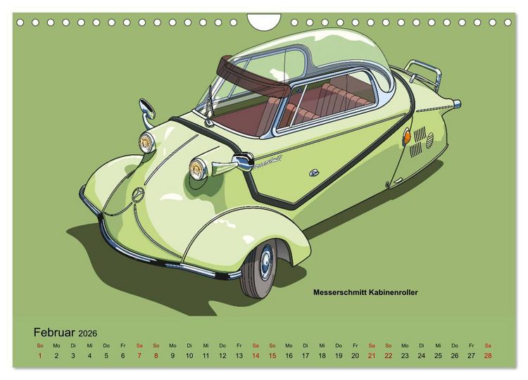 Produktbild: Made in Germany - Illustrationen deutscher Oldtimer (Wandkalender 2026 DIN A4 quer), CALVENDO Monatskalender