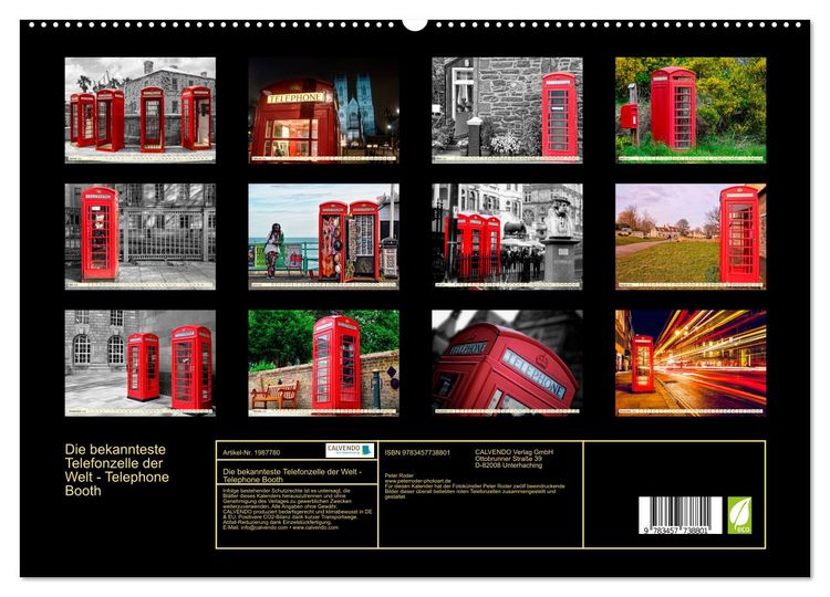 Produktbild: Die bekannteste Telefonzelle der Welt - Telephone Booth (hochwertiger Premium Wandkalender 2026 DIN A2 quer), Kunstdruck in Hochglanz