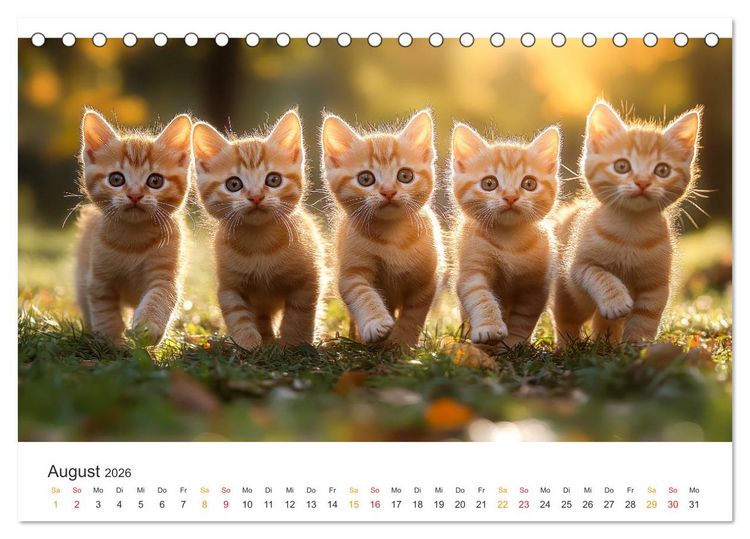 Produktbild: Katzen - Kalender f&uuml;r alle Miezenfans (Tischkalender 2026 DIN A5 quer), CALVENDO Monatskalender
