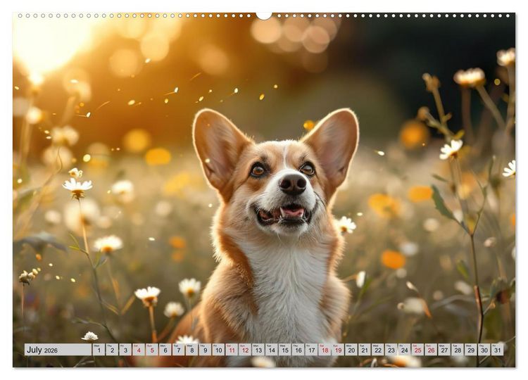 Produktbild: Corgis in Bloom (Wall Calendar 2026 DIN A2 landscape), CALVENDO 12 Month Wall Calendar