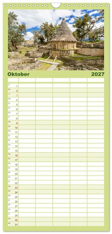 Produktbild: Familienplaner 2027 - Alte Kulturen Mittel- und S&uuml;damerikas: Versunkene Welten mit 5 Spalten (Wandkalender, 21 x 45 cm) CALVENDO