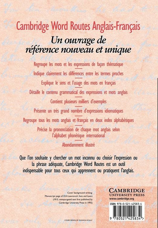 Produktbild: Cambridge Word Routes Anglais-Francais