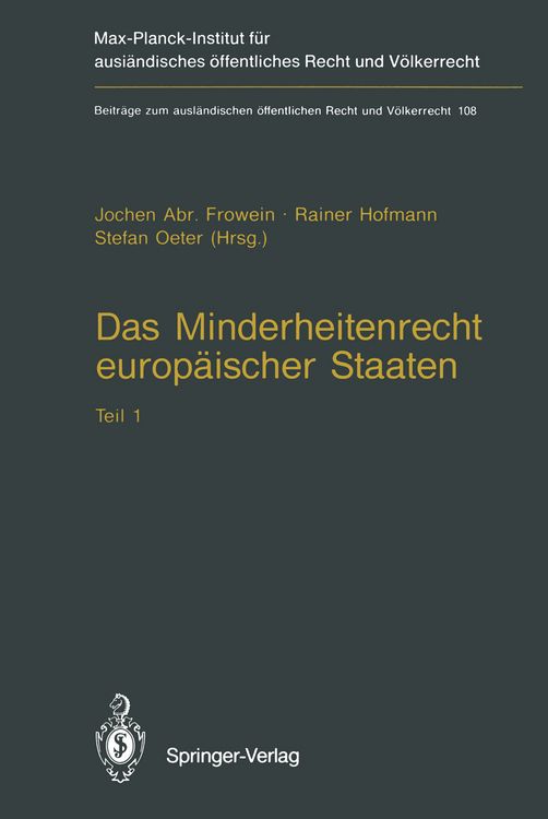 Produktbild: Das Minderheitenrecht europ&auml;ischer Staaten