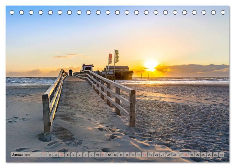 Produktbild: St. Peter Ording - Atemberaubende Momente (Tischkalender 2026 DIN A5 quer), CALVENDO Monatskalender