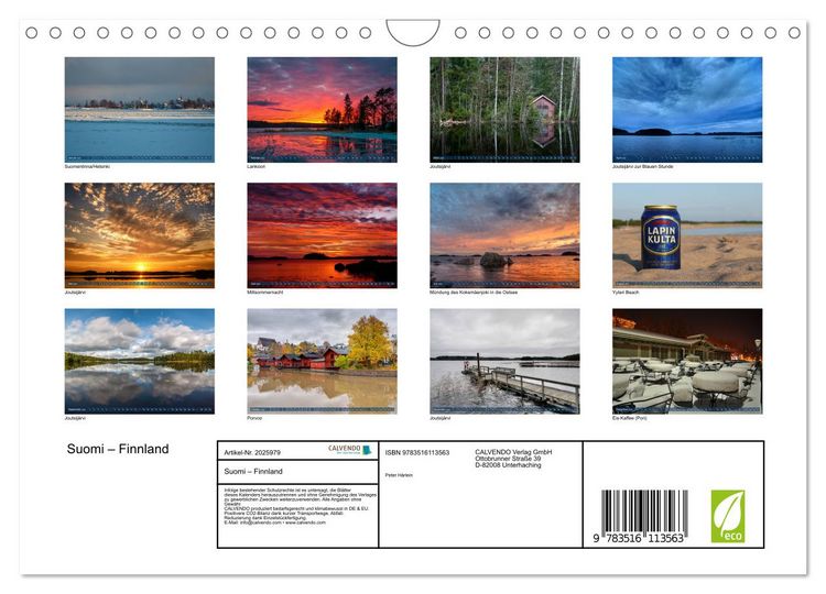 Produktbild: Suomi &ndash; Finnland (Wandkalender 2026 DIN A4 quer), CALVENDO Monatskalender