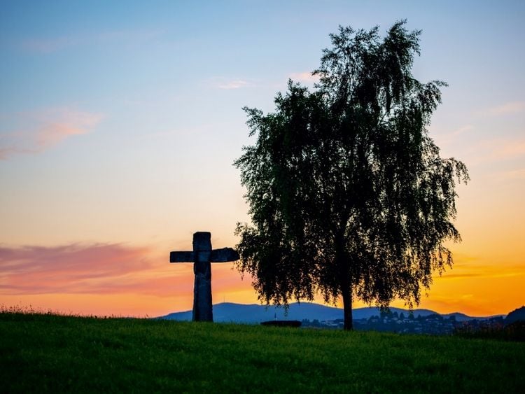 Produktbild: Kreuz im Sonnenuntergang (Puzzle)