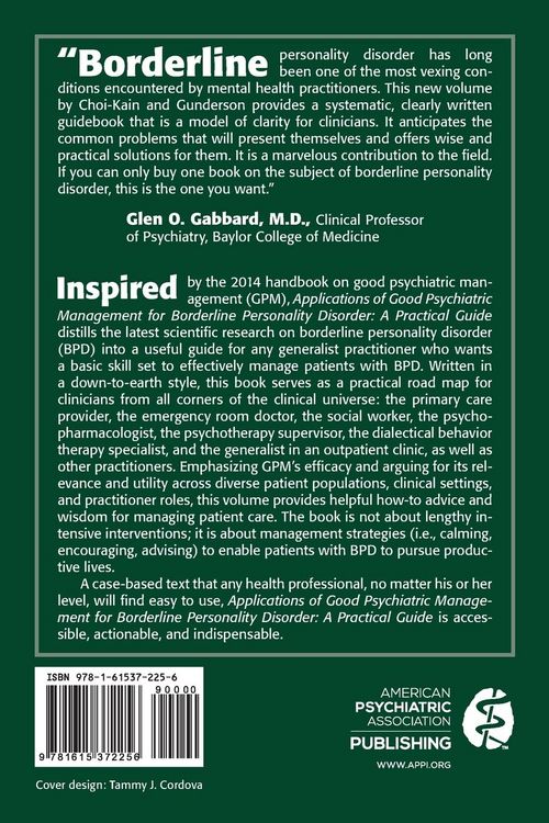 Produktbild: Applications of Good Psychiatric Management for Borderline Personality Disorder