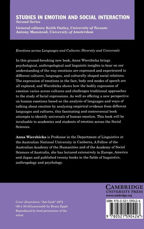 Produktbild: Emotions Across Languages and Cultures