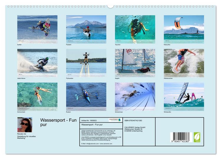 Produktbild: Wassersport - Fun pur (hochwertiger Premium Wandkalender 2026 DIN A2 quer), Kunstdruck in Hochglanz