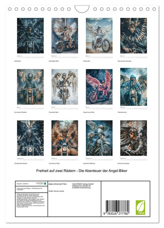 Produktbild: Freiheit auf zwei R&auml;dern - Die Abenteuer der Angel-Biker (Wandkalender 2026 DIN A4 hoch), CALVENDO Monatskalender
