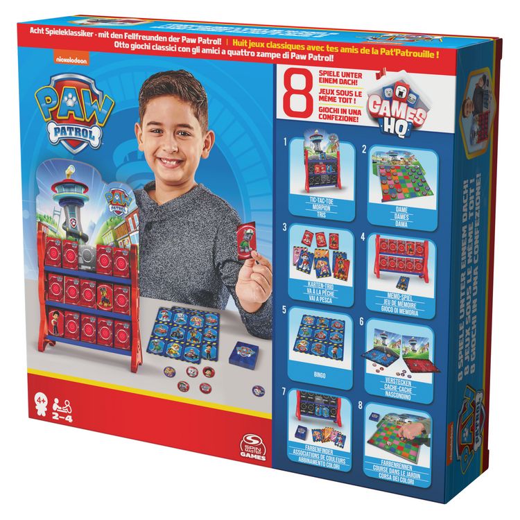 Produktbild: Spin Master Games - Paw Patrol: Games HQ - Spielesammlung mit 8 spa&szlig;igen Kinderspielklassikern f&uuml;r 2-4 Fellfreunde ab 4 Jahren