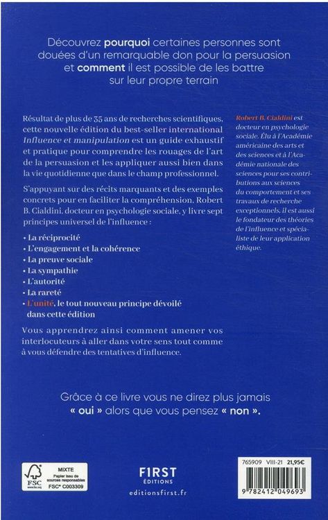 Produktbild: Influence et manipulation : la psychologie de la persuasion