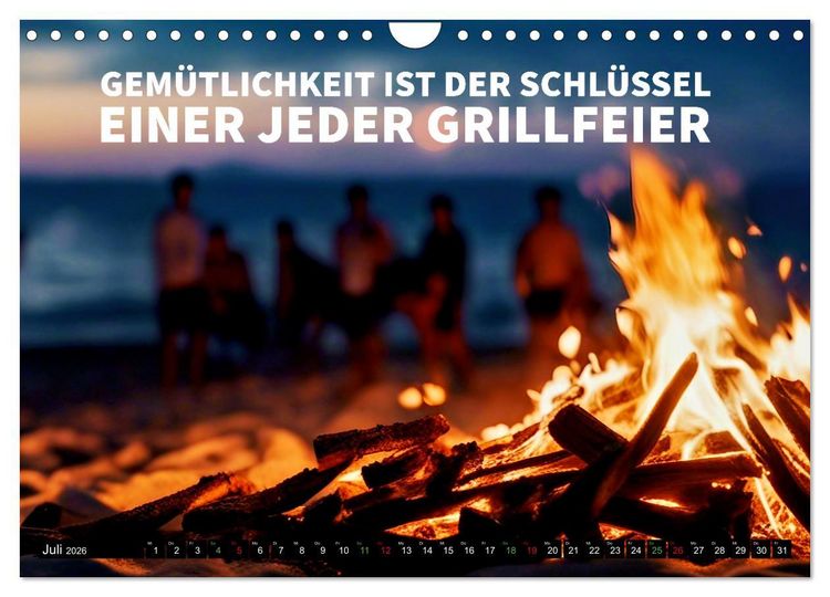 Produktbild: B wie BBQ Impressionen mit Spr&uuml;chen (Wandkalender 2026 DIN A4 quer), CALVENDO Monatskalender