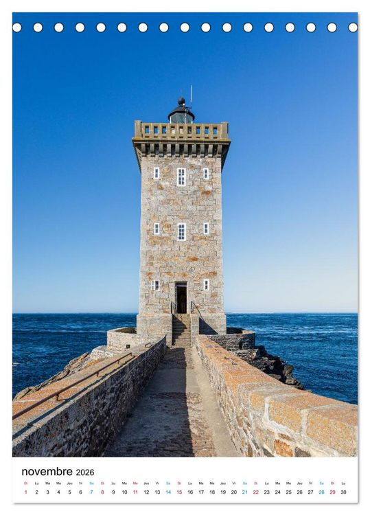 Produktbild: Phares Bretons Gardiens de la c&ocirc;te bretonne (Calendrier de bureau 2026 DIN A5 horizontal), CALVENDO calendrier mensuel