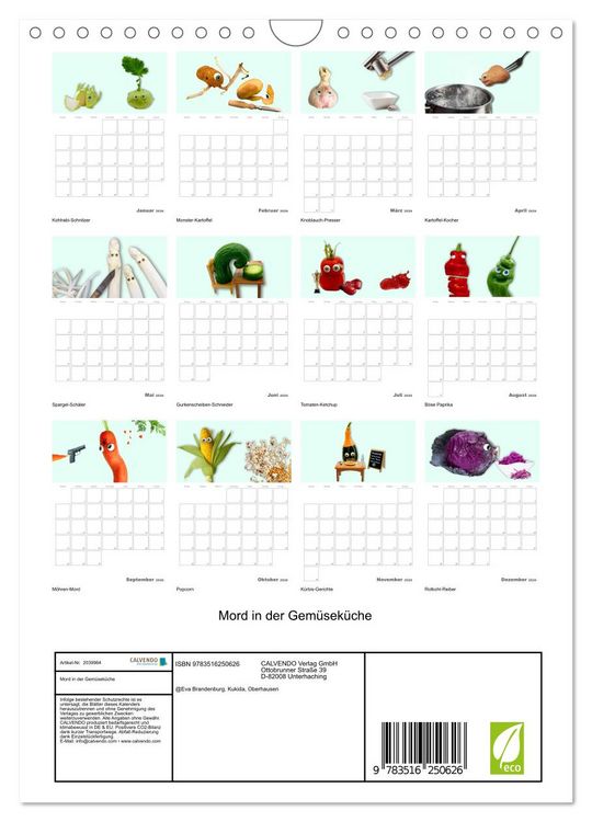 Produktbild: Mord in der Gem&uuml;sek&uuml;che (Wandkalender 2026 DIN A4 hoch), CALVENDO Monatskalender