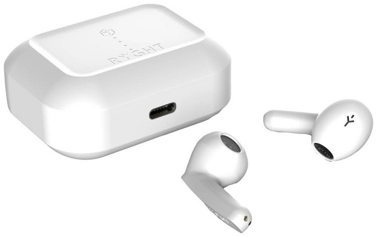 Produktbild: RYGHT MINO In Ear Headset Bluetooth® Stereo Weiß Mikrofon-Rauschunterdrückung Batterieladeanzeige, Headset, Ladecase, Touch-Steuerung