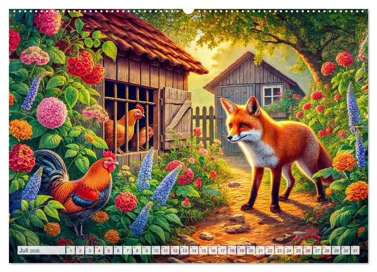 Produktbild: Tiere im Garten - Tierische Begegnungen in der gr&uuml;nen Oase (Wandkalender 2026 DIN A2 quer), CALVENDO Monatskalender