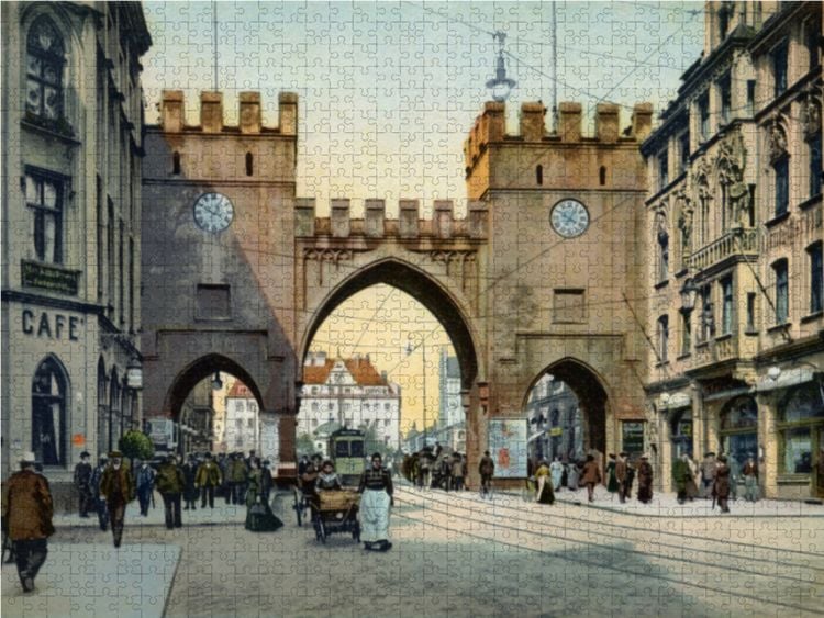 Produktbild: CALVENDO Puzzle Karlstor mit Passanten | 1000 Teile Lege-Gr&ouml;&szlig;e 64x48cm Foto-Puzzle f&uuml;r gl&uuml;ckliche Stunden
