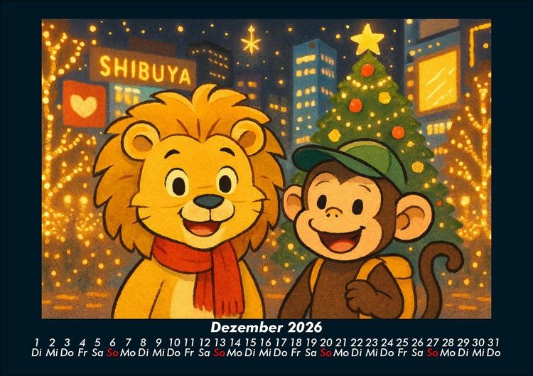 Produktbild: Buschi & Milo - Reise durch Japan 2026 Fotokalender DIN A5