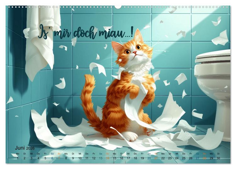 Produktbild: Samtpfotenspr&uuml;che (Wandkalender 2026 DIN A2 quer), CALVENDO Monatskalender