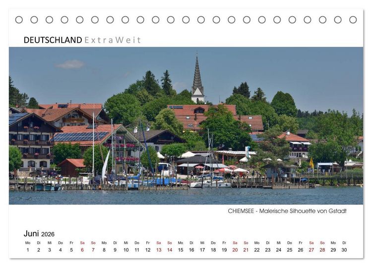 Produktbild: Wei&szlig;blaue Impressionen vom Chiemsee (Tischkalender 2026 DIN A5 quer), CALVENDO Monatskalender