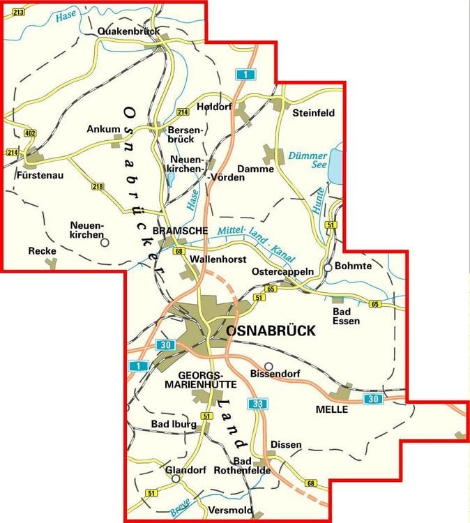 Produktbild: BVA Radwanderkarte Osnabr&uuml;cker Land 1:60.000