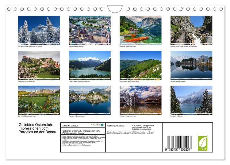Produktbild: Geliebtes &Ouml;sterreich. Impressionen vom Paradies an der Donau (Wandkalender 2026 DIN A4 quer), CALVENDO Monatskalender