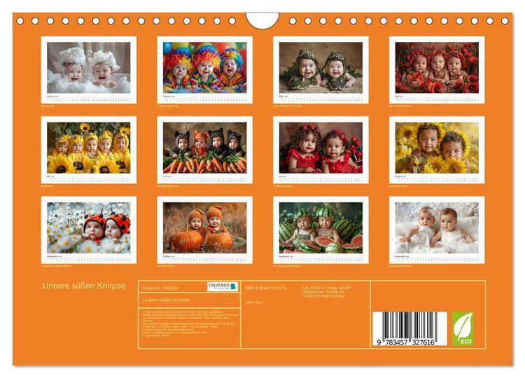 Produktbild: Unsere s&uuml;&szlig;en Knirpse (Wandkalender 2026 DIN A4 quer), CALVENDO Monatskalender