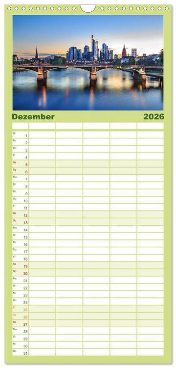 Produktbild: Familienplaner 2026 - Deutsche Br&uuml;cken mit 5 Spalten (Wandkalender, 21 x 45 cm) CALVENDO