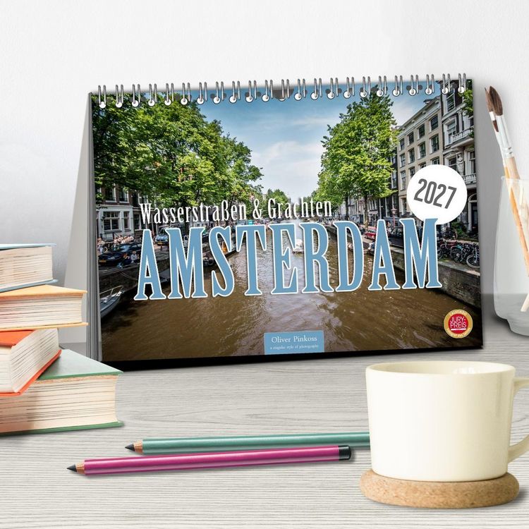 Produktbild: Amsterdam - Wasserstra&szlig;en und Grachten (Tischkalender 2027 DIN A5 quer), CALVENDO Monatskalender