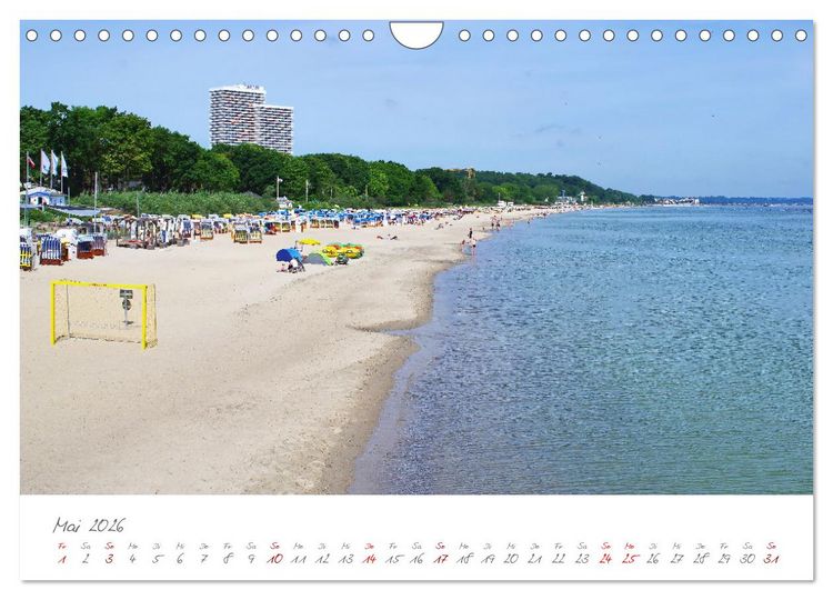 Produktbild: Seeb&auml;der an der Ostseek&uuml;ste - Mod&auml;ne Villen, bunte Strandk&ouml;rbe, Ostseebrise, Sand und Meer (Wandkalender 2026 DIN A4 quer), CALVENDO Monatskalender