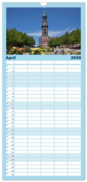 Produktbild: Familienplaner 2026 - Hamburg - Perle an der Elbe mit 5 Spalten (Wandkalender, 21 x 45 cm) CALVENDO