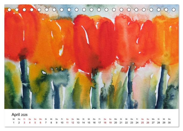 Produktbild: Bl&uuml;tenduft Aquarelle (Tischkalender 2026 DIN A5 quer), CALVENDO Monatskalender