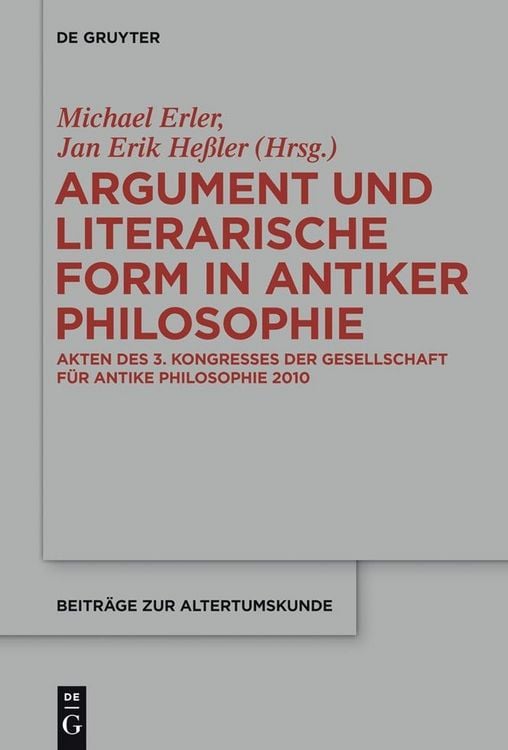 Produktbild: Argument und literarische Form in antiker Philosophie
