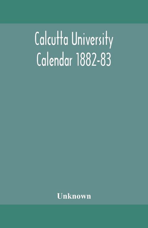 Produktbild: Calcutta University Calendar 1882-83