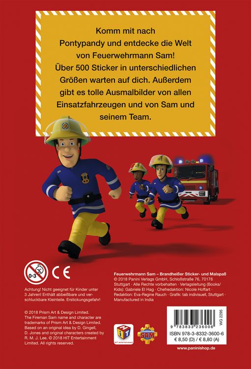 Produktbild: Feuerwehrmann Sam: Brandhei&szlig;er Sticker- und Malspa&szlig;