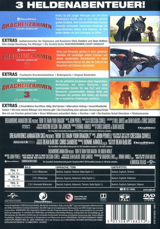 Produktbild: Drachenzähmen leicht gemacht 1 - 3 Movie Collection [3 DVDs]